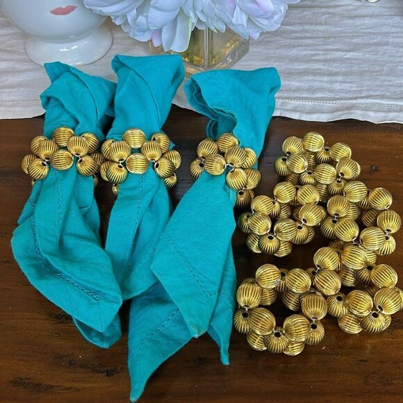 Napkin holder gold color handmade bundle 8 NWT - Picture 1 of 6